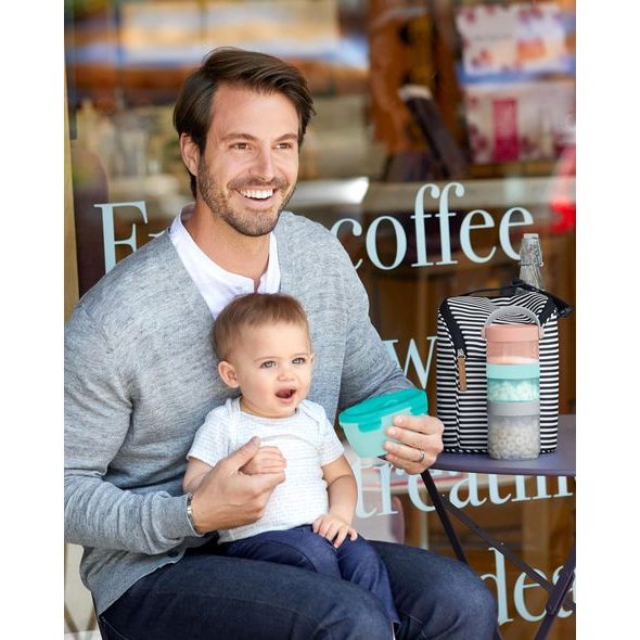 SKIP HOP MISKA S LŽIČKOU V OCHRANNÉM POUZDŘE EASY SERVE TEAL 240ML, 3M+ - MISKY, TALÍŘKY A PODLOŽKY - KRMENÍ