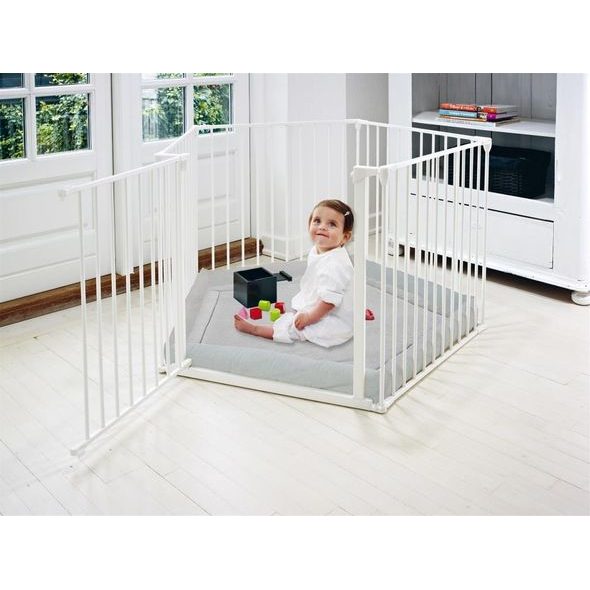 BABYDAN OHRÁDKA PARK A KID KOVOVÁ BÍLÁ + MATRACE - BEZPEČNOST DĚTÍ V DOMÁCNOSTI - KOUPÁNÍ A ZDRAVÍ
