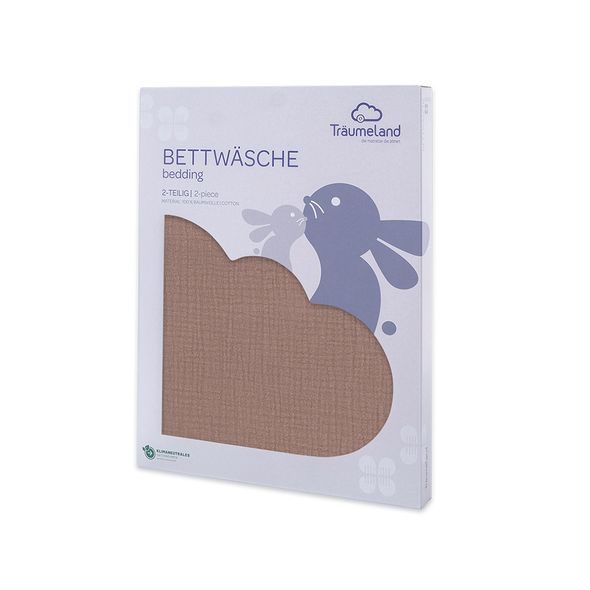 TRÄUMELAND POVLEČENÍ MUSSELIN 100/135 + 40/60 KASTANIE - POVLEČENÍ DO POSTÝLKY - SPINKÁNÍ