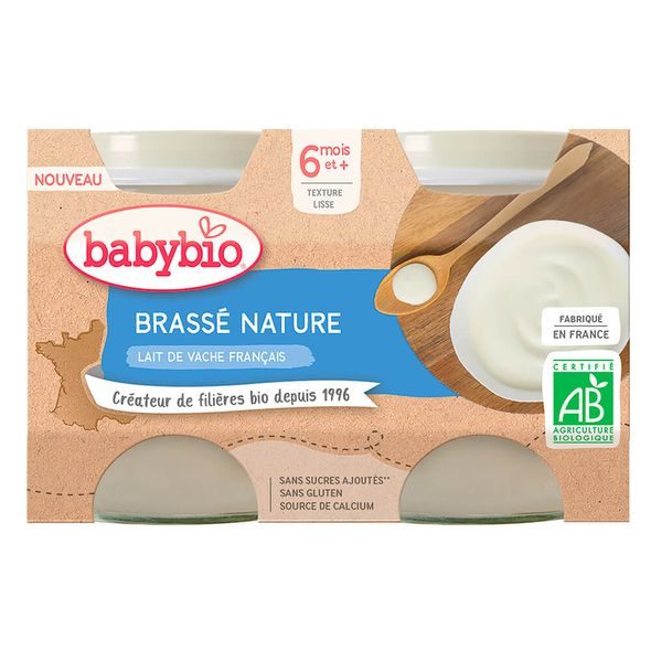 BABYBIO BRASSÉ Z FRANCOUZSKÉHO MLÉKA NATUR 2X130 G - OVOCE/DEZERTY - KRMENÍ