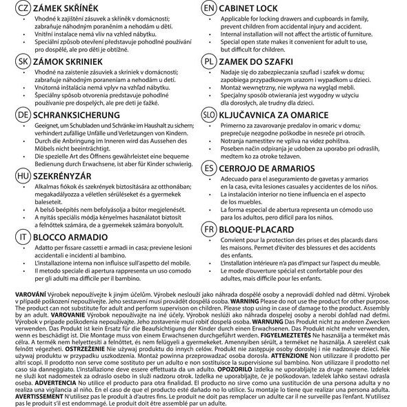 ZOPA ZÁMEK SKŘÍNĚK 2KS - BEZPEČNOST DĚTÍ V DOMÁCNOSTI - KOUPÁNÍ A ZDRAVÍ