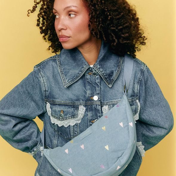 STUDIO NOOS DENIM ADULT FANNY KABELKA | HEARTS LIGHT BLUE HEARTS - DOPLŇKY - PRO MAMINKY