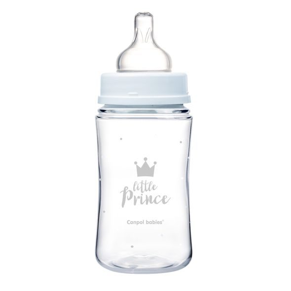 CANPOL BABIES LAHEV SE ŠIROKÝM HRDLEM ROYAL BABY 240ML MODRÁ - KOJENECKÉ LAHVE - KRMENÍ