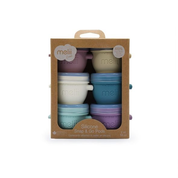 MELII SILIKONOVÉ KELÍMKY NA POTRAVINY SNAP&GO 59 ML - 6KS - LUXE PASTELOVÉ - USKLADNĚNÍ JÍDLA - KRMENÍ