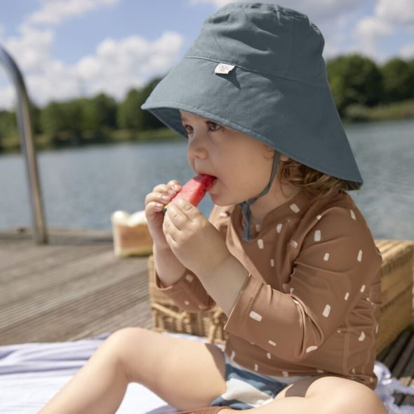 LÄSSIG SPLASH SUN PROTECTION LONG NECK HAT LIGHT BLUE 19-36M - ČEPIČKY A KLOBOUČKY - PRO DĚTI