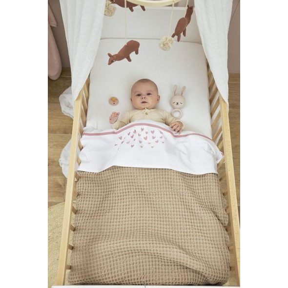 MEYCO DEKA WAFFLE TEDDY FLEECE - SAND - DĚTSKÉ DEKY PRO MIMINKA - SPINKÁNÍ