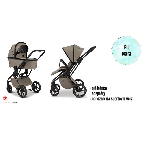 MOON PIÚ EXTRA SET MUD 2024 - DVOJKOMBINACE - KOČÁRKY A PŘÍSLUŠENSTVÍ