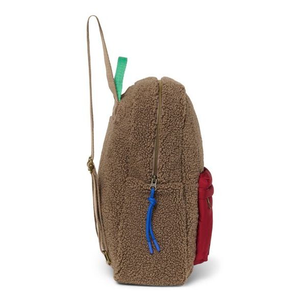 STUDIO NOOS TEDDY MIDI BATŮŽEK S PŘEDNÍ KAPSOU BROWN/BURGUNDY - BATOHY A TAŠKY - PRO DĚTI