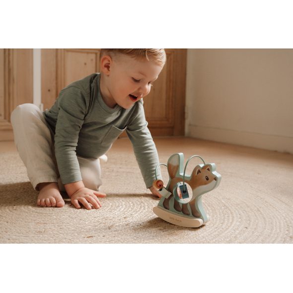 LITTLE DUTCH LIŠKA SE SPIRÁLOU DŘEVĚNÁ FOREST FRIENDS - MOTORICKÉ A HRY - PRO DĚTI