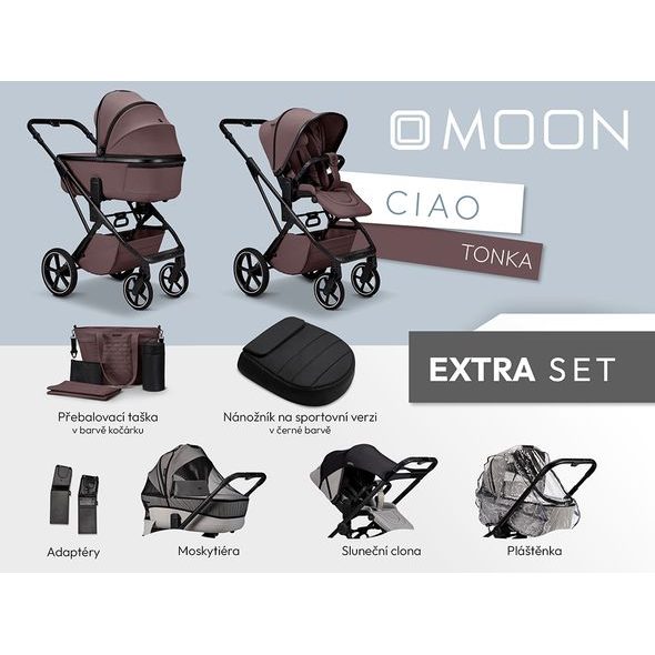 MOON CIAO EXTRA SET - TONKA - KOMBINACE S PŘÍSLUŠENSTVÍM - KOČÁRKY A PŘÍSLUŠENSTVÍ