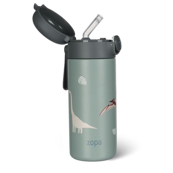 ZOPA TERMOSKA NA TEKUTINY S BRČKEM A SILIKONOVÝM DRŽÁKEM 350 ML - TERMOOBALY A TERMOSKY - KRMENÍ