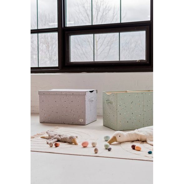 3 SPROUTS TRUHLA NA HRAČKY RECYCLED TERRAZZO/GREEN - BOXY NA HRAČKY - SPINKÁNÍ