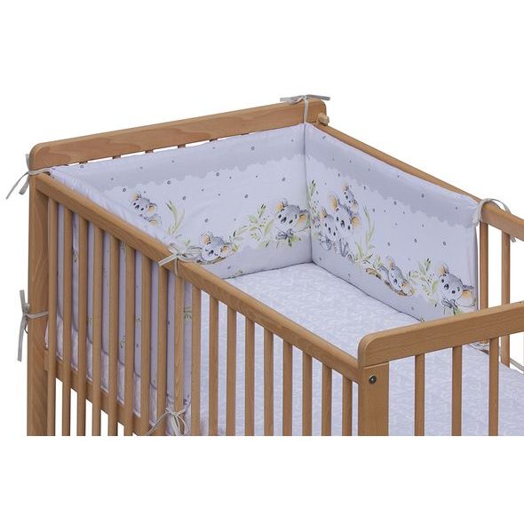 SCARLETT MANTINEL DO POSTÝLKY 4-DÍLNÝ SCARLETT KOALA ŠEDÁ 180X30CM - MANTINELY - SPINKÁNÍ