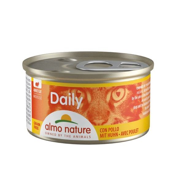 ALMO NATURE DAILY MENU WET CAT - PĚNA S KUŘETEM 85G - KONZERVY PRO KOČKY - CHOVATELSKÉ POTŘEBY MALVÍKZOO