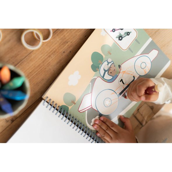 LITTLE DUTCH OMALOVÁNKY S PASTELKAMI DOPRAVA JIM - LITTLE DUTCH - PRO DĚTI