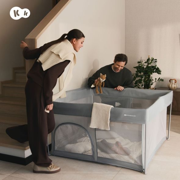 KINDERKRAFT OHRÁDKA PRO DĚTI SKLÁDACÍ ZIKI LIGHT GREY - OHRÁDKY - KOUPÁNÍ A ZDRAVÍ