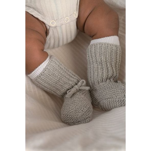 LODGER SLIPPER KNIT STEEL 0 - 6 MĚSÍCŮ - BOTIČKY - PRO DĚTI