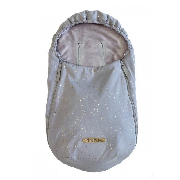 PINKIE BAVLNĚNÝ FUSAK SHINE GOLD GREY 0-12MĚSÍCŮ - FUSAKY DO KOČÁRKU - KOČÁRKY A PŘÍSLUŠENSTVÍ