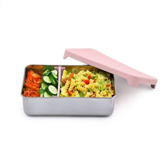 MELII NEREZOVÝ BENTO BOX 740 ML SE SILIKONOVÝM VÍKEM - RŮŽOVÝ - USKLADNĚNÍ JÍDLA - KRMENÍ
