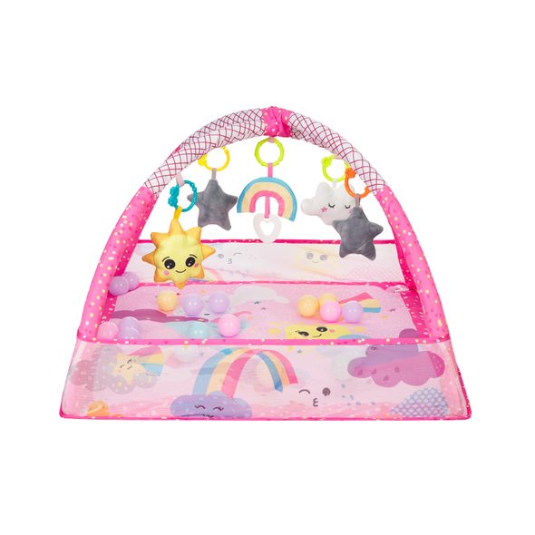 KIKKABOO HRACÍ DEKA S HRAZDOU A MÍČKY PINK SKY - HRACÍ DEKY - PRO DĚTI
