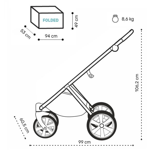 NOORDI LUNO 2V1 - TROJKOMBINACE - KOČÁRKY A PŘÍSLUŠENSTVÍ