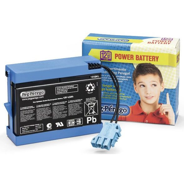 PEG PEREGO BATERIE 6V 4,5 AH S KABELOVÝM SVAZKEM - ELEKTRICKÁ VOZÍTKA - PRO DĚTI
