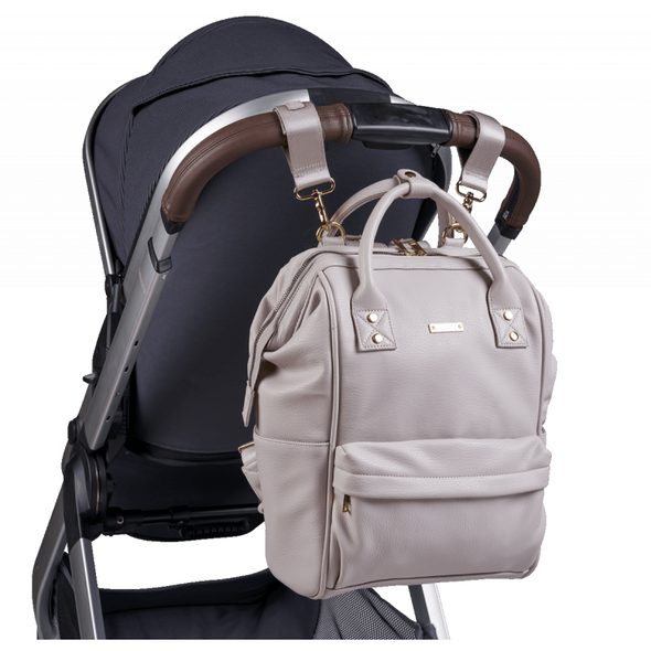 BABABING MANI PŘEBALOVACÍ TAŠKA/BATOH, GREY BLUSH LEATHERETTE - PŘEBALOVACÍ TAŠKY - KOČÁRKY A PŘÍSLUŠENSTVÍ