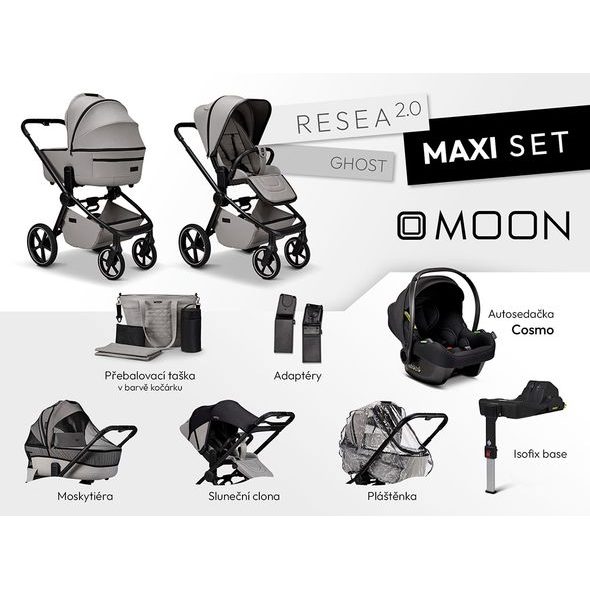 MOON RESEA 2.0 MAXI SET - GHOST - KOMBINACE S PŘÍSLUŠENSTVÍM - KOČÁRKY A PŘÍSLUŠENSTVÍ