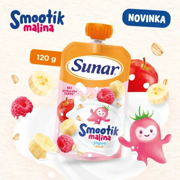 SUNAR SMOOTHÍK DĚTSKÁ KAPSIČKA MALINA 120G - KAPSIČKY - KRMENÍ