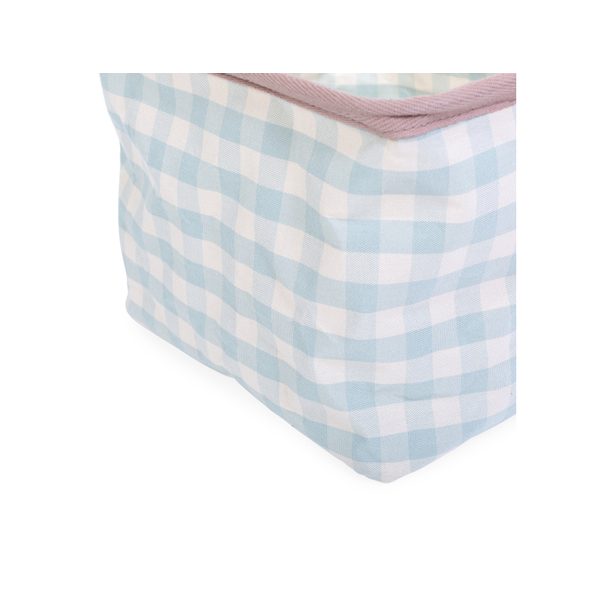 CHILDHOME KOŠ NA HRAČKY 20X20X25 CM VICHY SAGE GREEN - BOXY NA HRAČKY - SPINKÁNÍ