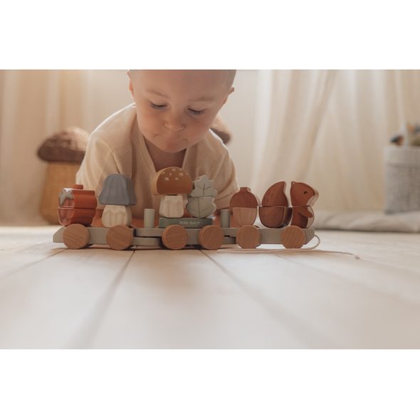 LITTLE DUTCH VLÁČEK DŘEVĚNÝ VEVERKA FOREST FRIENDS - VLÁČKY - PRO DĚTI