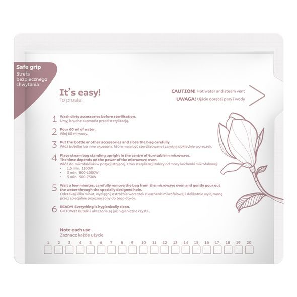 CANPOL BABIES STERILIZAČNÍ SÁČKY DO MIKROVLNNÉ TROUBY 6 KS - STERILIZÁTORY - KRMENÍ