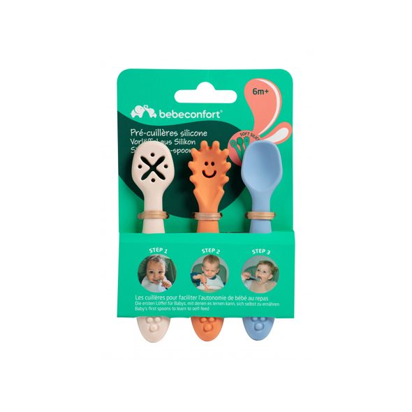 BEBECONFORT PRVNÍ LŽIČKY SILIKONOVÉ 3 KS - LŽIČKY A PŘÍBORY - KRMENÍ