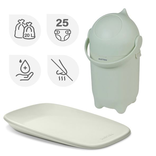 NATTOU KOŠ NA PLENY DROPY A PŘEBALOVACÍ PODLOŽKA SOFTY BEIGE 50X70 CM - PŘEBALOVACÍ PULTY - PŘEBALOVÁNÍ