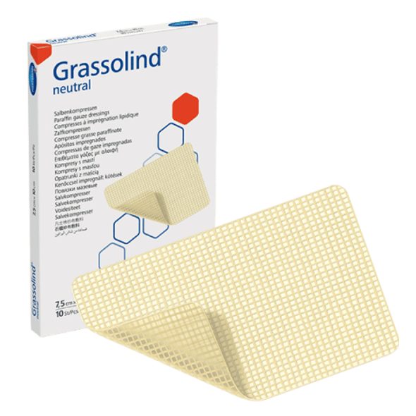 HARTMANN KRYTÍ S NEUTRÁLNÍ MASTÍ GRASSOLIND NEUTRAL 7.5 X 10 CM 10 KS - DOMÁCÍ LÉKÁRNA - KOUPÁNÍ A ZDRAVÍ