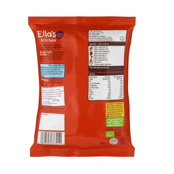 ELLA'S KITCHEN BIO KŘUPKY RAJČE A PÓREK (20 G) - TYČINKY/SUŠENKY - KRMENÍ