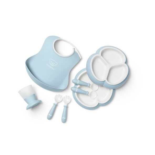 BABYBJÖRN 8 DÍLNÝ JÍDELNÍ SET PUDROVĚ MODRÝ - VÝHODNÉ SADY - KRMENÍ