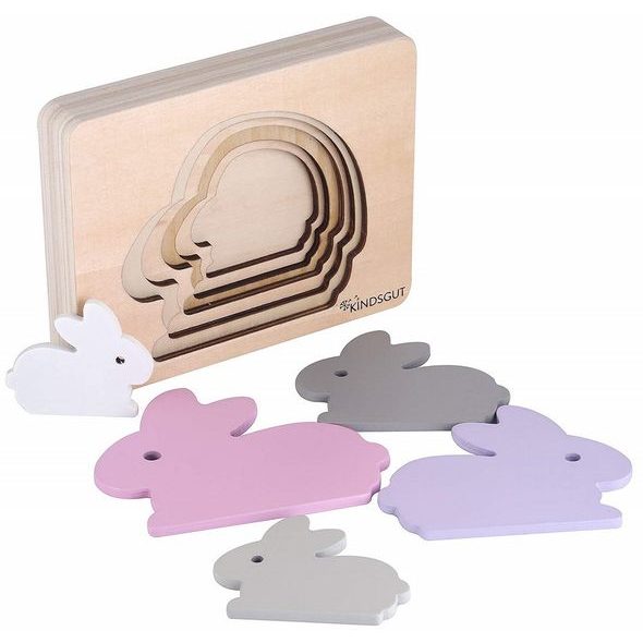 KINDSGUT DŘEVĚNÉ PUZZLE ZAJÍC - MOTORICKÉ A HRY - PRO DĚTI