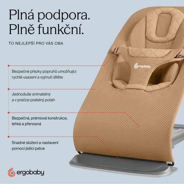 ERGOBABY EVOLVE LEHÁTKO MESH CAMEL - LEHÁTKA A HOUPADLA - SPINKÁNÍ
