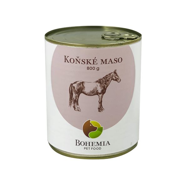 BOHEMIA KOŇSKÉ MASO VE VLASTNÍ ŠŤÁVĚ 800 G - KONZERVY PRO PSY - CHOVATELSKÉ POTŘEBY MALVÍKZOO