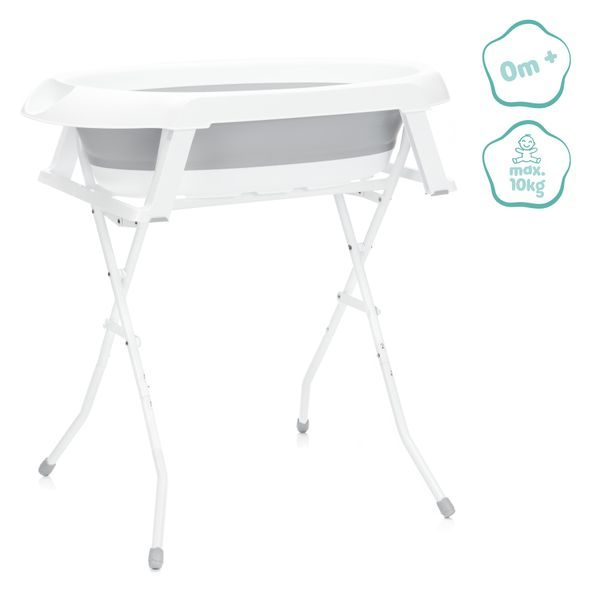 FILLIKID SKLÁDACÍ DĚTSKÁ VANIČKA GREY-WHITE + STOJAN NA VANIČKU - VANIČKY PLASTOVÉ - KOUPÁNÍ A ZDRAVÍ