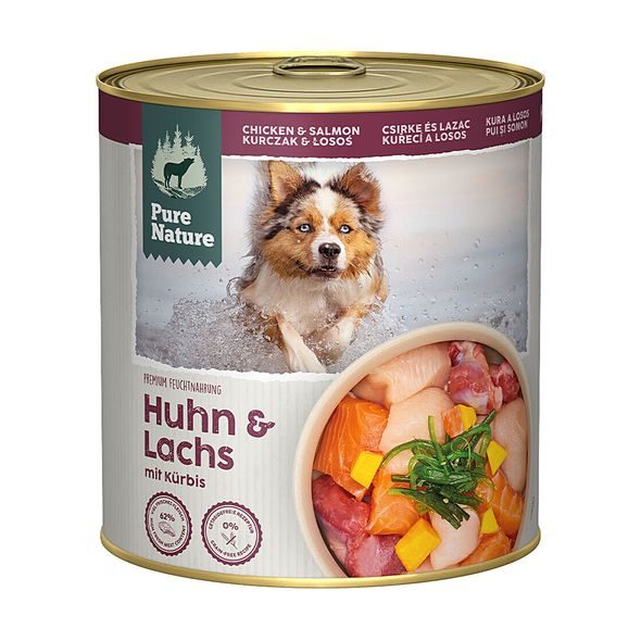 PURE NATURE DOG ADULT KONZERVA KUŘE A LOSOS 800G - KONZERVY PRO PSY - CHOVATELSKÉ POTŘEBY MALVÍKZOO