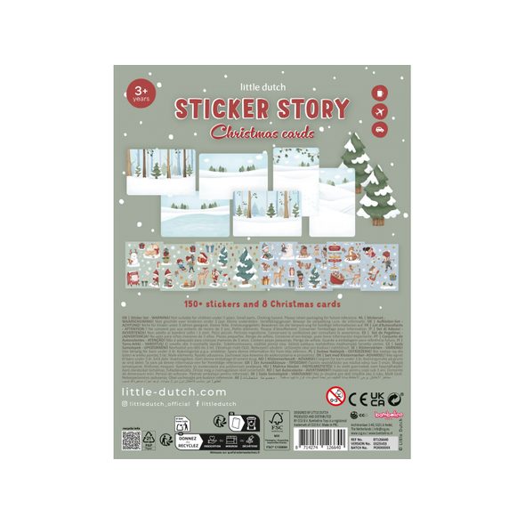 LITTLE DUTCH SADA SE SAMOLEPKAMI VÁNOČNÍ PŘÁNÍ - VÁNOCE - PRO DĚTI