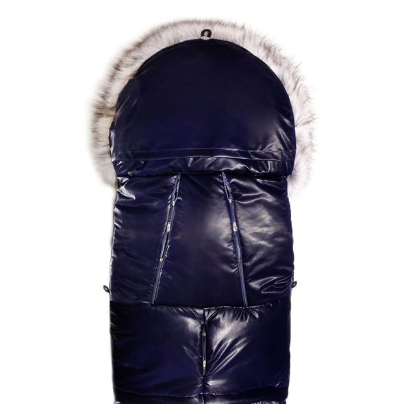 JASMINE ZIMNÍ FUSAK S KOŽÍŠKEM SHINY MODRÝ - FUSAKY DO KOČÁRKU - KOČÁRKY A PŘÍSLUŠENSTVÍ