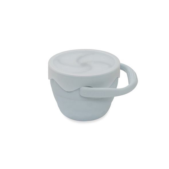 INTERBABY SKLÁDACÍ SILIKONOVÝ HRNEK NA SVAČINKU - MODRÝ - DĚTSKÉ HRNEČKY - KRMENÍ