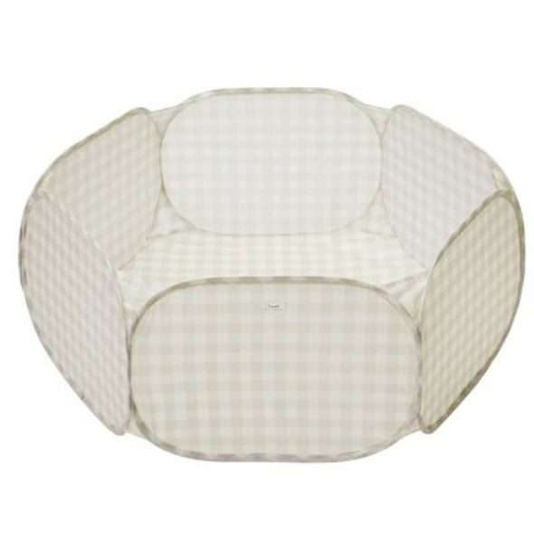 3 SPROUTS SUCHÝ BAZÉNEK RECYCLED GINGHAM/BEIGE - HRACÍ PODLOŽKY NA ZEM - SPINKÁNÍ