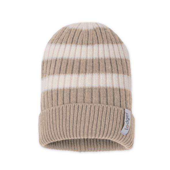 LODGER ČEPICE STRIPE MERINO BEIGE 3 - 6 MĚSÍCŮ - ČEPIČKY A KLOBOUČKY - PRO DĚTI
