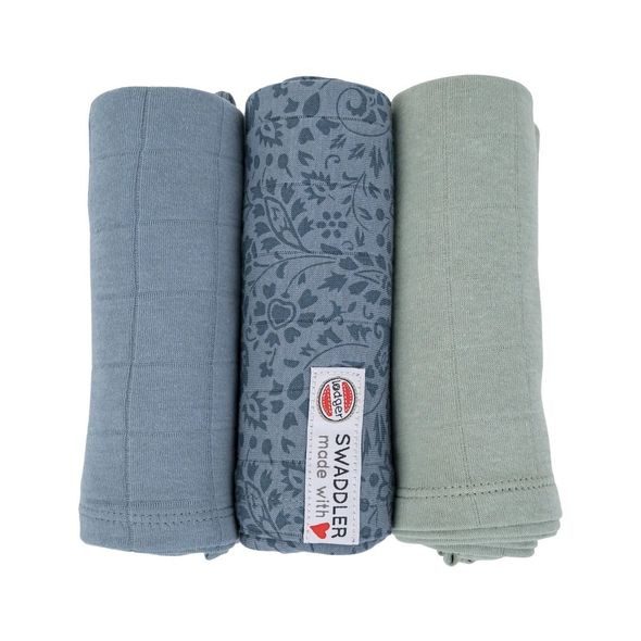 LODGER SWADDLER FLOWER TRIBE 3BALENÍ 70 X 70 CM OCEAN - LÁTKOVÉ PLENY SKLÁDANÉ - PŘEBALOVÁNÍ