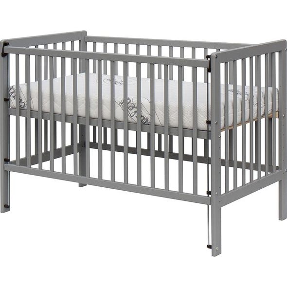 SCARLETT DĚTSKÁ POSTÝLKA - SCARLETT DOMINIK (BOROVICE), STAHOVACÍ BOČNICE - 120 X 60 CM - ŠEDÁ - DŘEVĚNÉ POSTÝLKY - SPINKÁNÍ