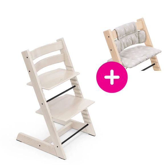STOKKE® TRIPP TRAPP® + POLŠTÁŘEK ZDARMA - JÍDELNÍ ŽIDLIČKY DŘEVĚNÉ - KRMENÍ